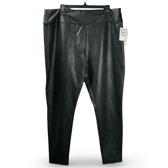 Nordstrom Faux Leather Leggings Size XXL Glam Rock Punk Goth Evening Sleek Party - Picture 2 of 5